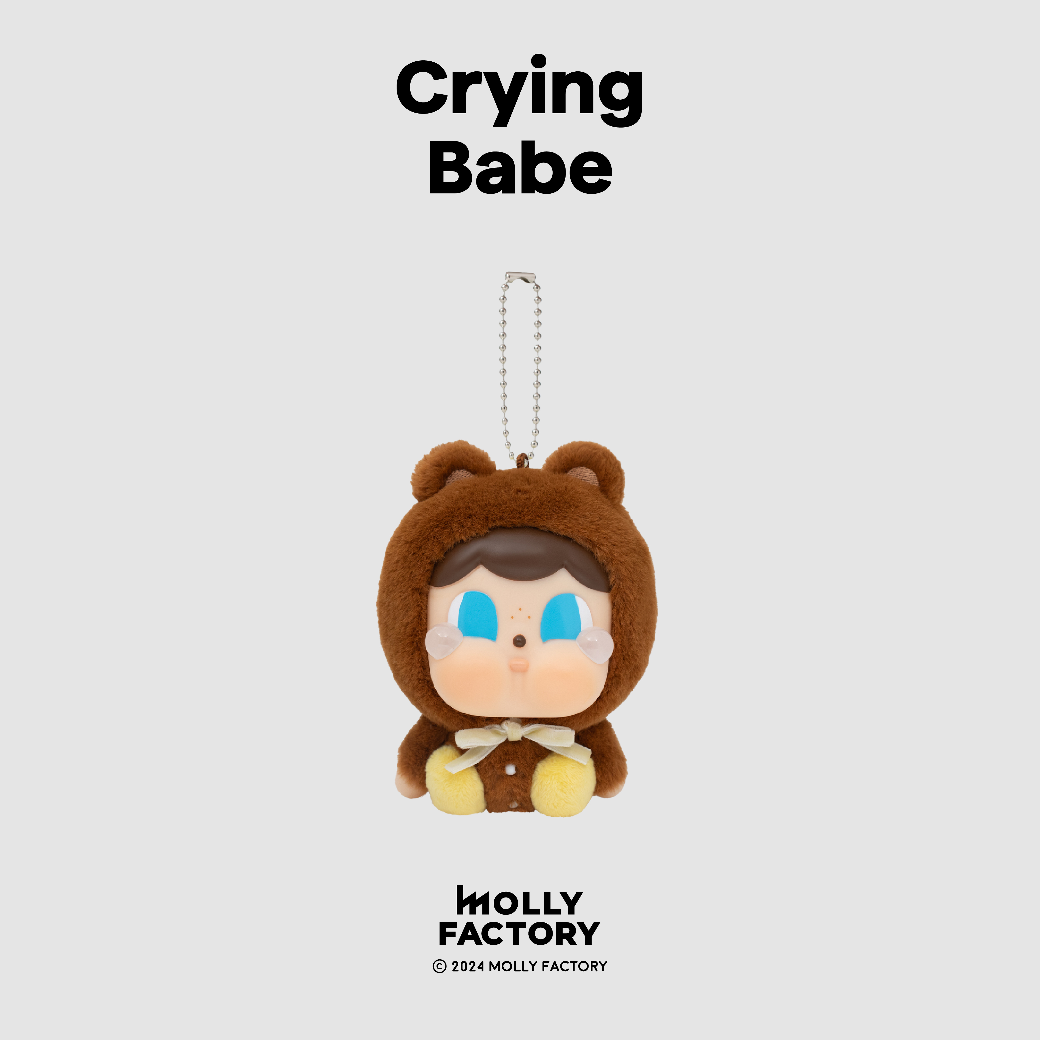 Mollyfactory MyFluffyTears Crybabyキーホルダー Crying Babe - CRYTEDDY Full Body Vinyl Face Plush Keychain